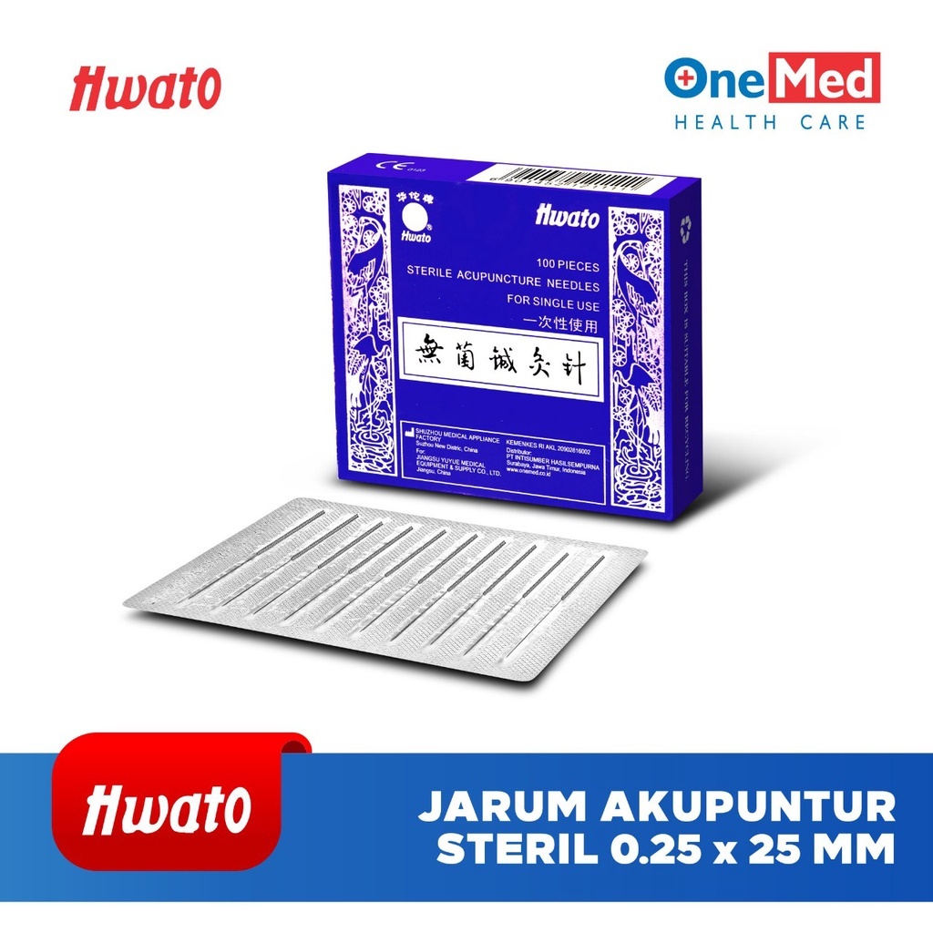 Jarum Akupuntur Hwato Acupuncture ( 0.25 x 25 mm ) Box Isi 100 Pcs BN / Jarum Akupuntur 0.25x25