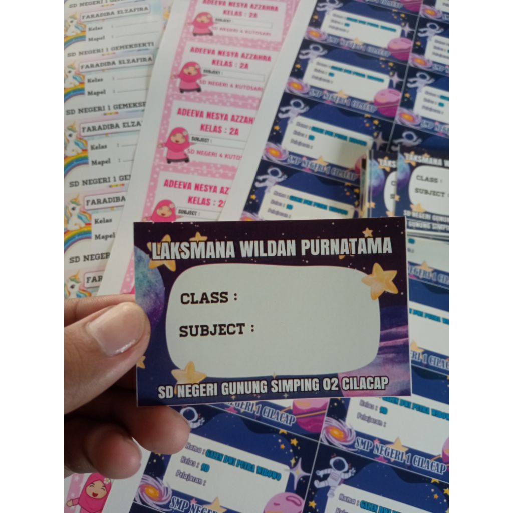 

Cetak Stiker Label Buku Pelajaran (Isi 35 pcs) Stiker Custom Nama