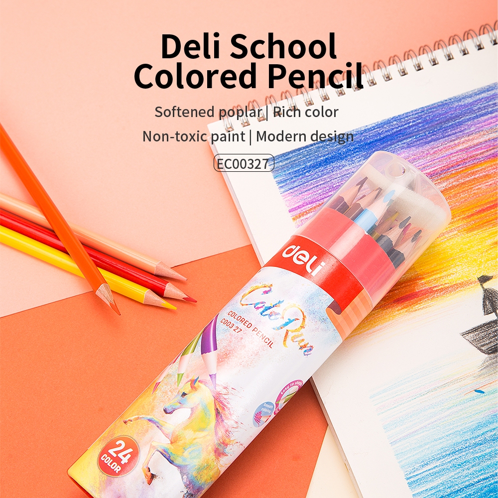 

Deli Pensil Warna 24 Warna dengan Bonus Rautan Pensil pada box EC00307
