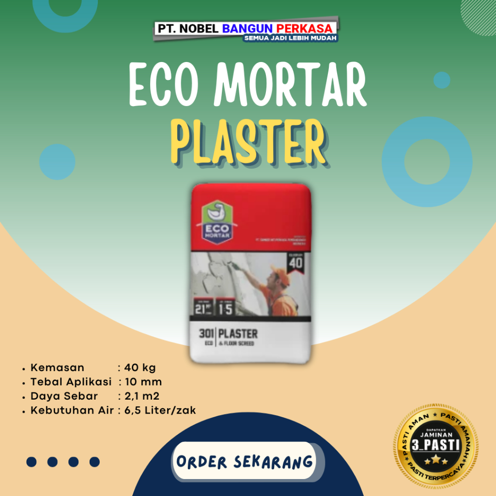 Semen Mortar "Eco Mortar Plesteran Dinding 40kg ECO 301"
