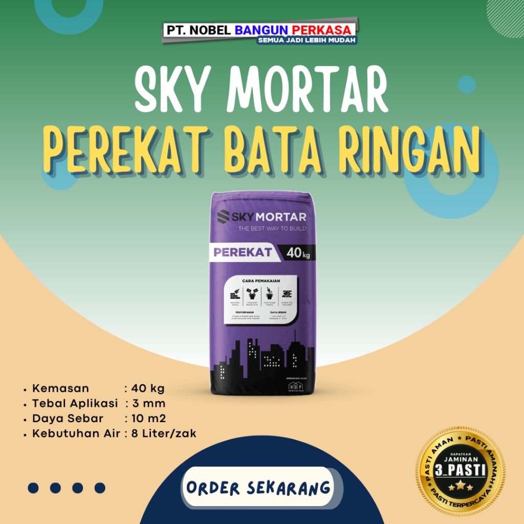 Semen Mortar "Sky Mortar Perekat Bata Ringan (Thinbed) 40kg"