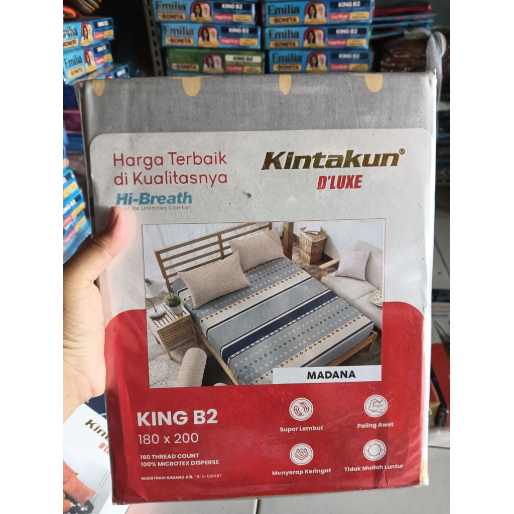 seprei kintakun deluxe motif madana UK 180 x 200 tinggi 20cm