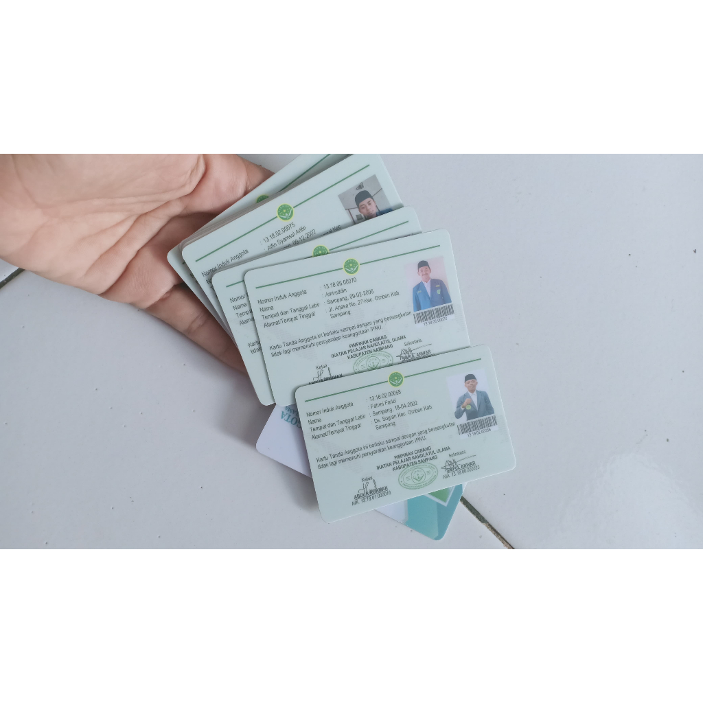 

Cetak Kartu PVC, Id card GLOSY Bahan Pvc, kartu member pake Poto dan barcode