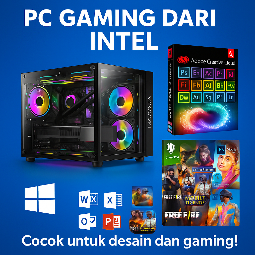 PC Rakitan TERBARU Intel Core i3 12100F ( GTX 1660 6GB SUPER ) Gen 12 Siap Gaming editing&Rendering