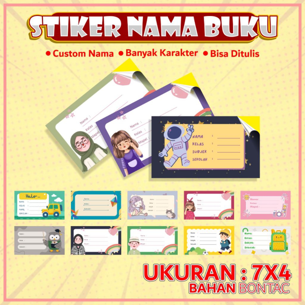 

Custom Stiker Buku Anak Lucu, Murah, Desain Menarik