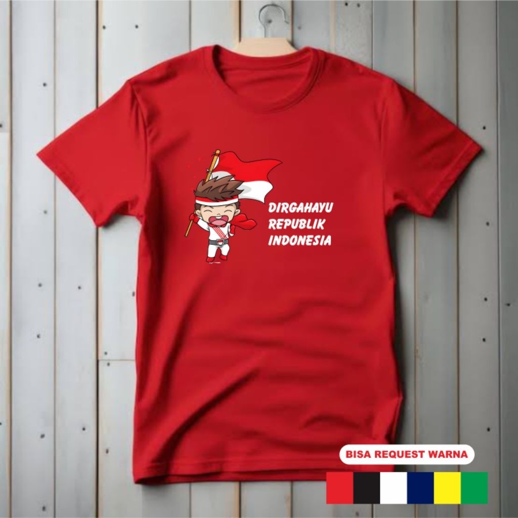 Kaos Agustusan Terbaru Banyak Model HI RI Indonesia - Baju 17 Agustus Anak Dan Dewasa Unisex Terbaru