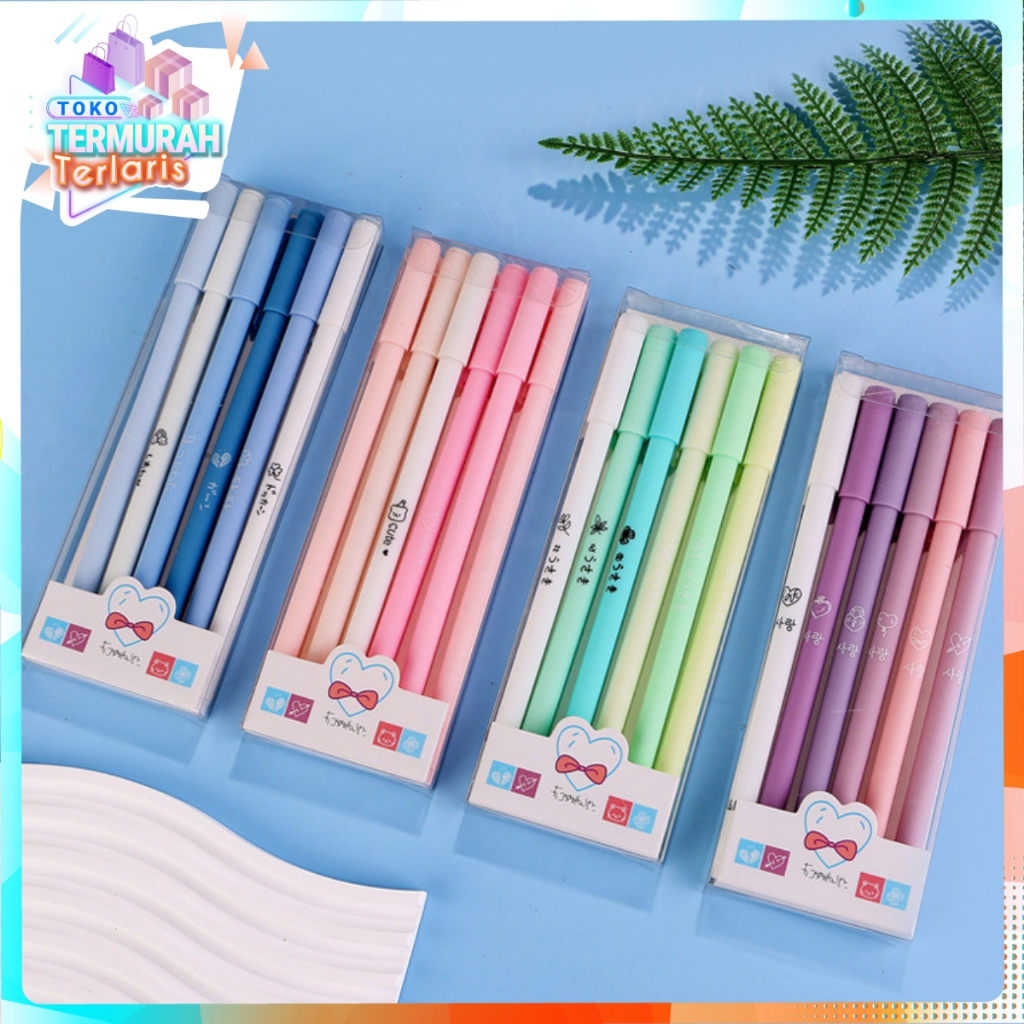 

TTT 1 Set 6Pcs Pena Gel 0.5mm Warna Pastel Pen Gel Aesthetic Pulpen Gel 6 IN 1 Warna Gradasi Pena Gel Set Morandi Color Bolpoint Tinta Gel Cair 6 Pcs Journaling Pen Alat Tulis Kantor Sekolah Lucu