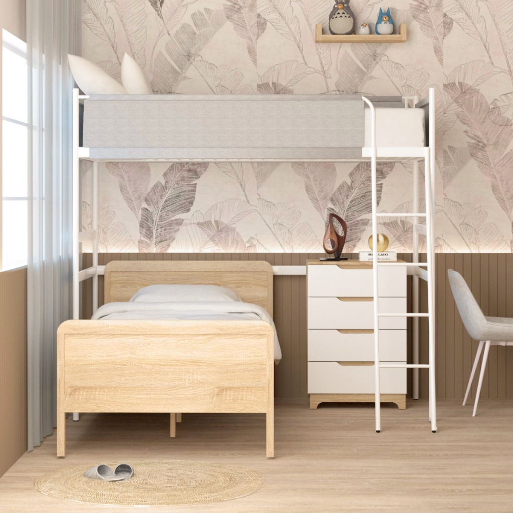 RAS GRATIS ONGKIR DAN PENGEMBALIAN NEW SET KAMAR ANAK / RANJANG TINGKAT BESI LUNA BB 90 + DIPAN PONY