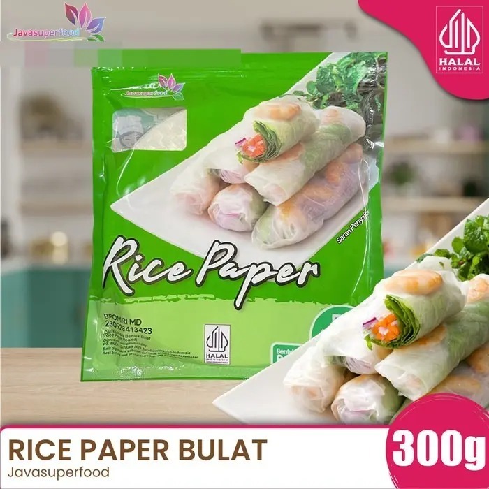 

JAVASUPERFOOD RICE PAPER 300GR BULAT , KULIT BUNGKUS SALAD VIET ROLL