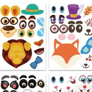 

Sticker Animal Face Aktivitas Menempel Ekspresi Wajah Make A Face Stiker Tempel Karakter Hewan Anak
