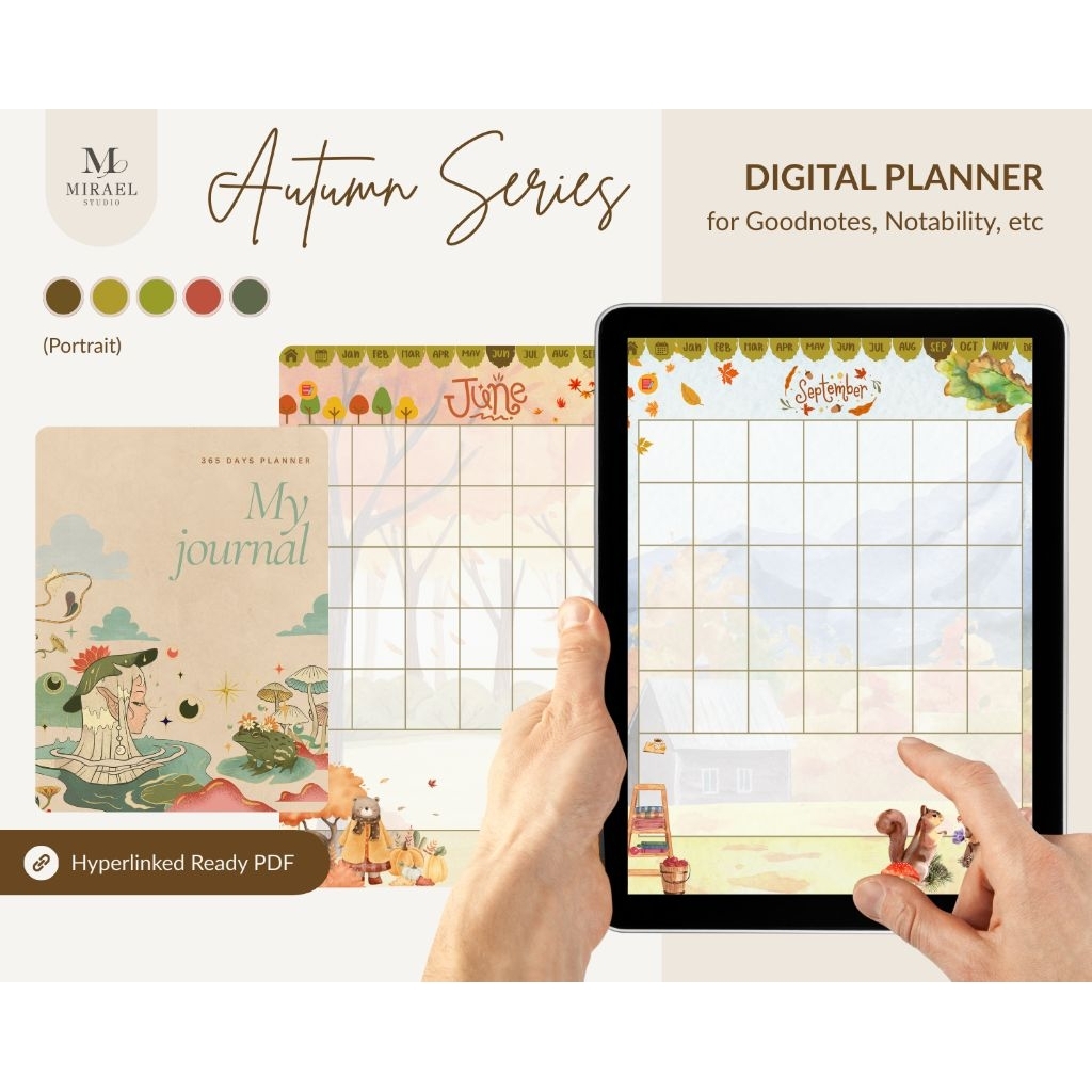 

Planner Digital & Printable Tema Autumn | Untuk Goodnotes, iPad, A4/A5 Cetak