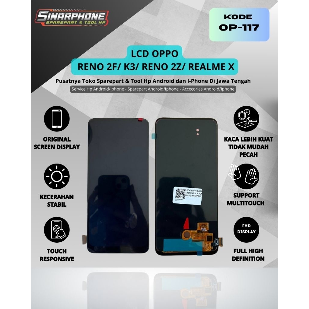 LCD OPPO RENO 2F/2Z LCD REALME X/K3 OLED KUALITAS ORIGINAL