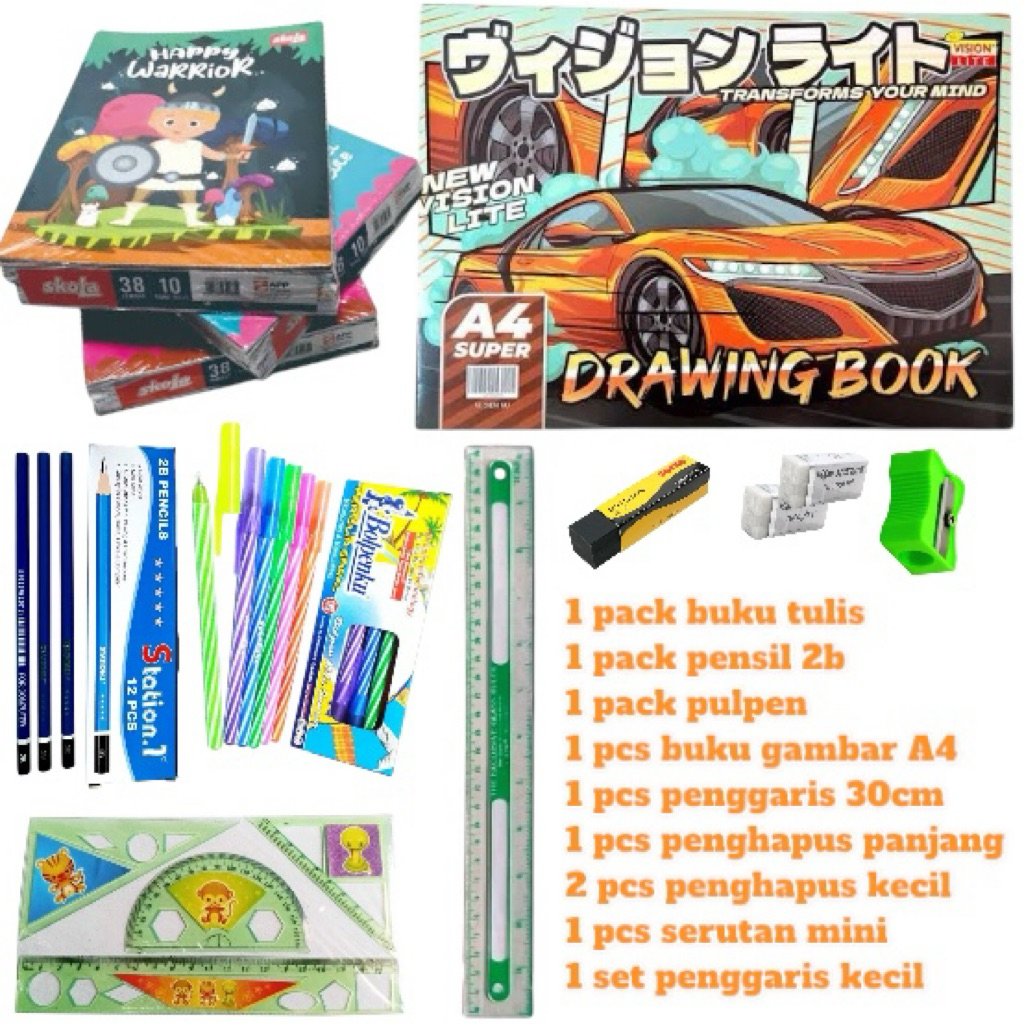 

Alat Tulis Anak Sekolah SD SMP Siap Pakai Perlengkapan Sekolah Paket Alat Tulis Terlengkap