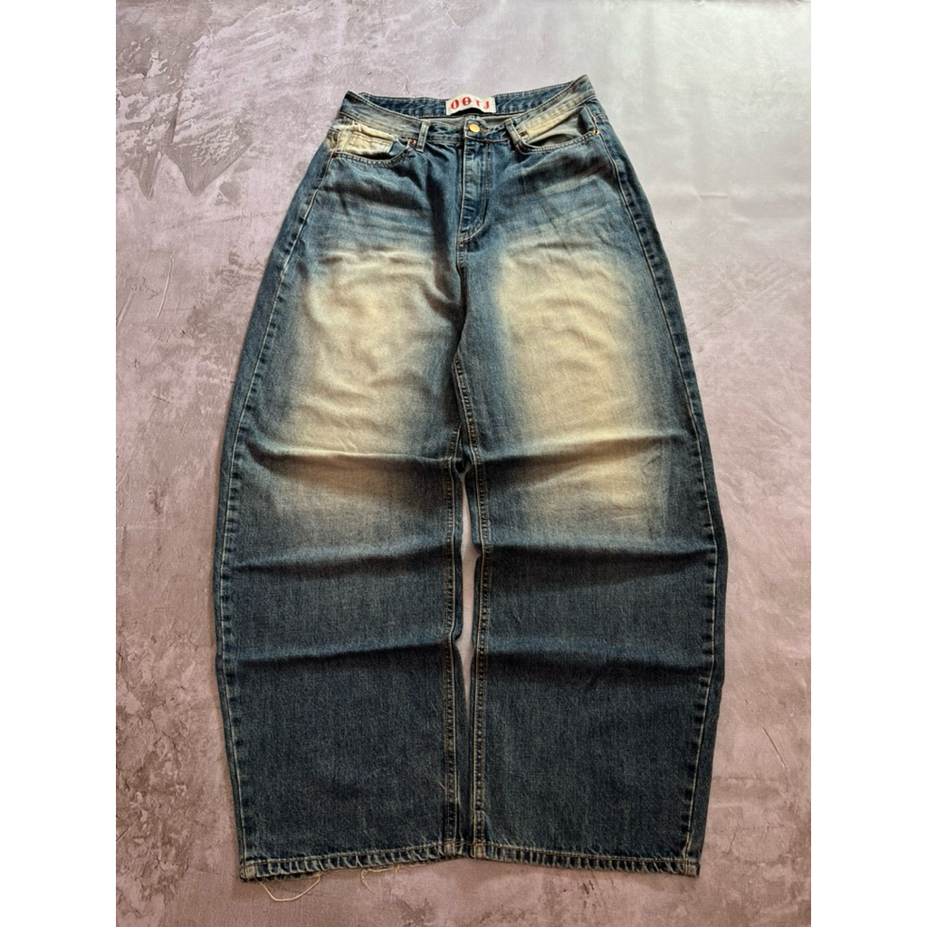 OOTJ BLUE WASHED BAGGY JEANS