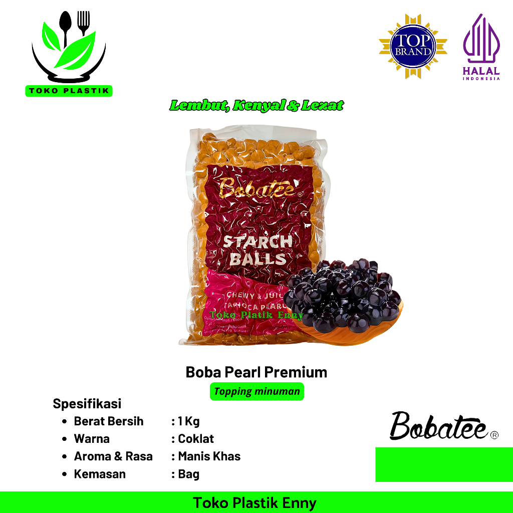 

[1kg] Bobatee Pearl Premium Topping Minuman Kekinian Siap Masak