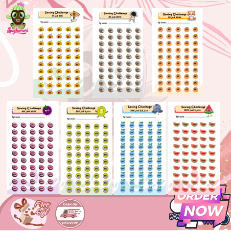 

Kertas Saving Challenge A6 (FRUITS) | Kertas Budgeting A6 | Kertas Menabung A6 | Isi Binder Menabung A6