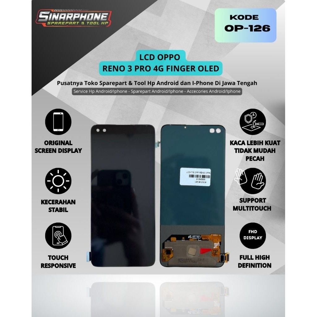 LCD OPPO RENO 3 PRO 4G|RENO 3 PRO 5G/RENO 5G OLED SUPPORT FINGERPRINT KUALITAS ORIGINAL