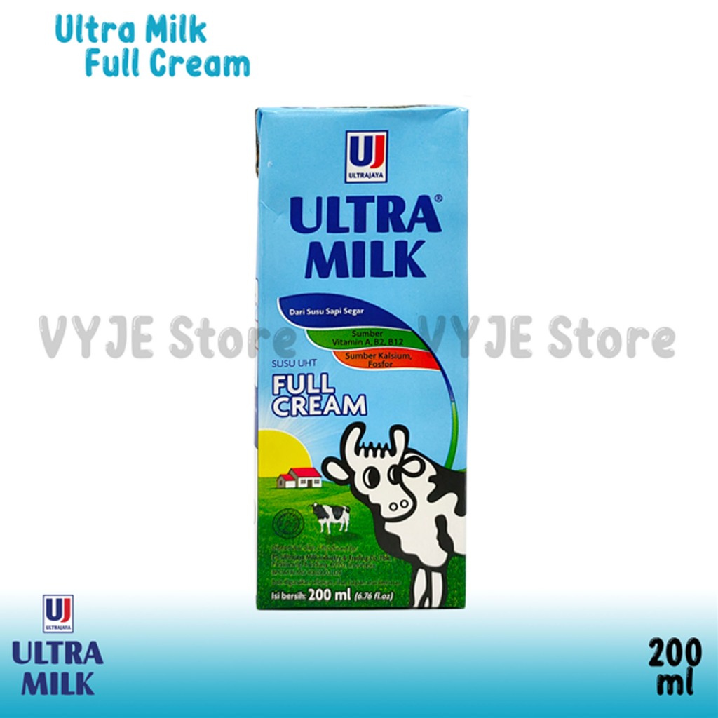 

Ultra Milk Susu UHT 200ml 1 Karton (24 Pcs) Full Cream