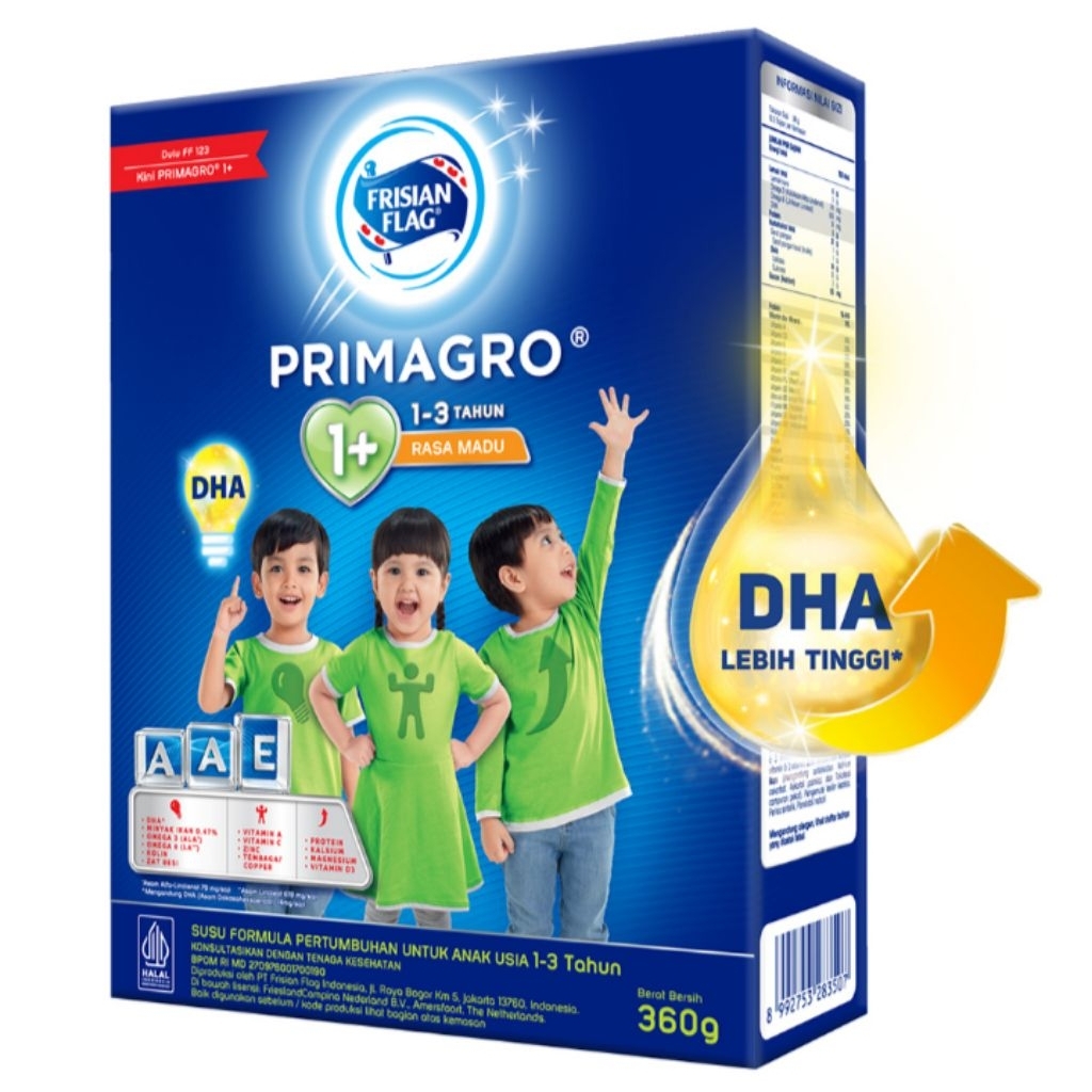 

Frisian Flag Primagro 1+ Susu Pertumbuhan Anak 1-3 Tahun Madu 360g