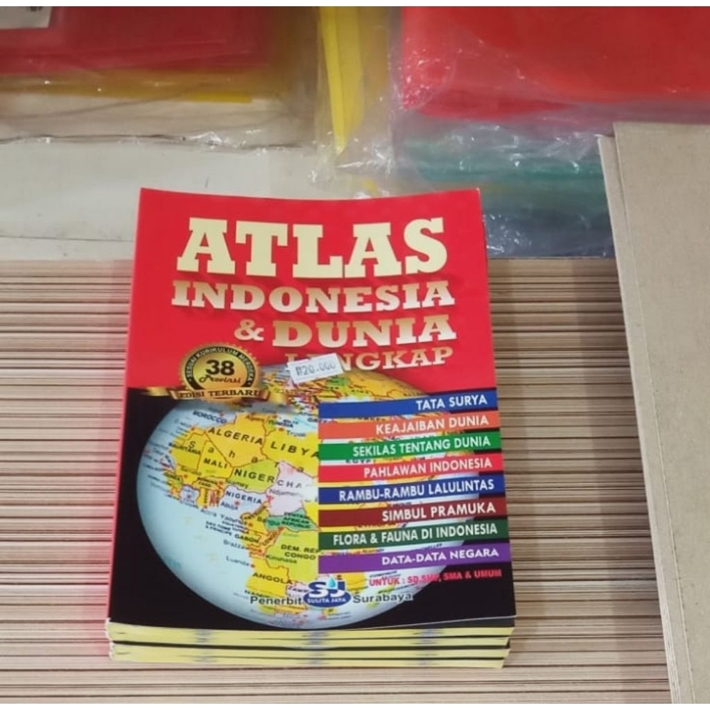 Buku atlas dunia / peta indonesia / atlas lengkap
