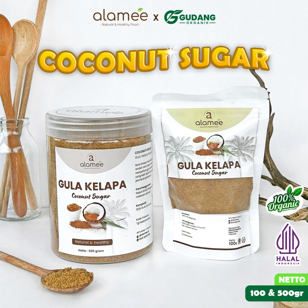 

ALAMEE Gula Kelapa Bubuk Organik Premium Coconut Sugar Asli Tanpa Campuran