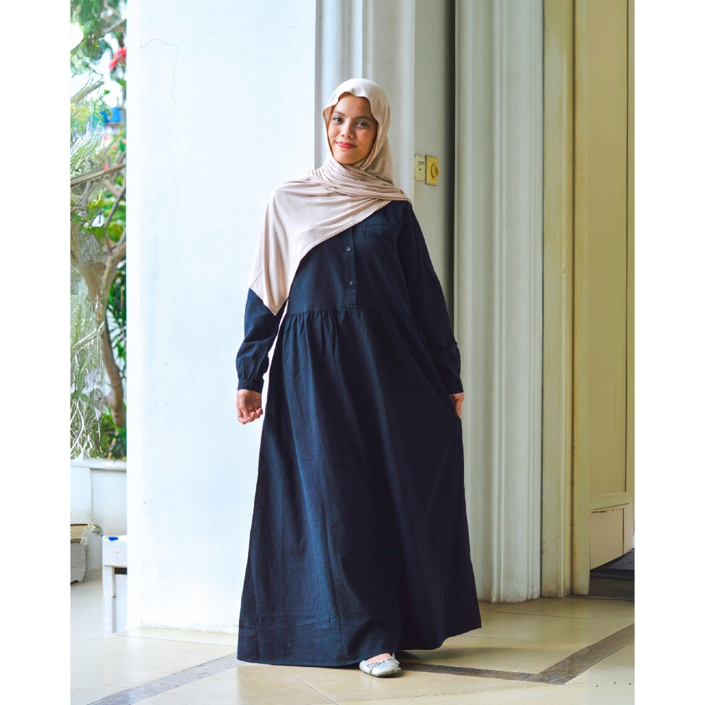 Dress Gamis Katun Linen Premium | Guangzhou -6011