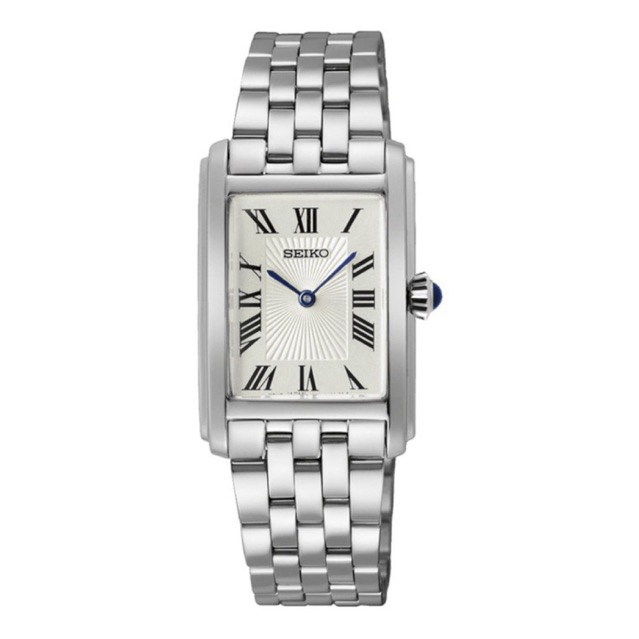 Jam Tangan Wanita Seiko Tank SWR083P1 Quartz White Dial Stainless Steel Strap | Seiko Tank SWR083P1 