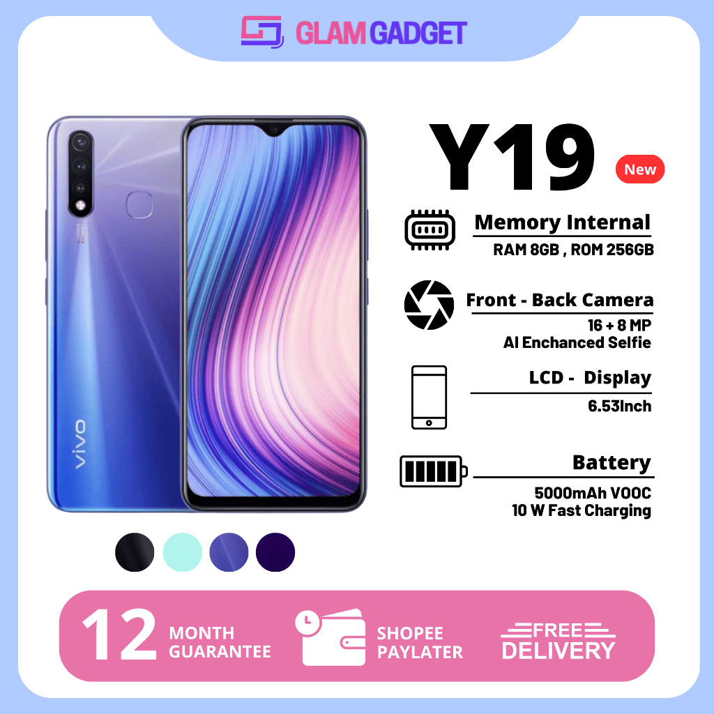 Handphone Smartphone Hp Y19 Ram 8GB Internal 256 GB Smartphone Garansi 1 TAHUN