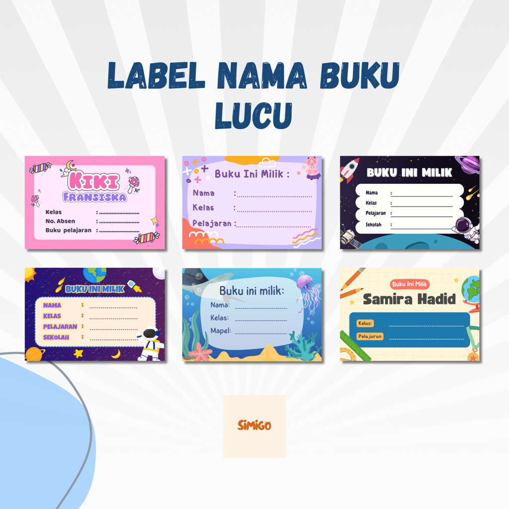

STICKER LABEL NAMA BUKU TULIS AESTHETIC CUTE SEKOLAH SCHOOL TERMURAH BERKUALITAS PREMIUM