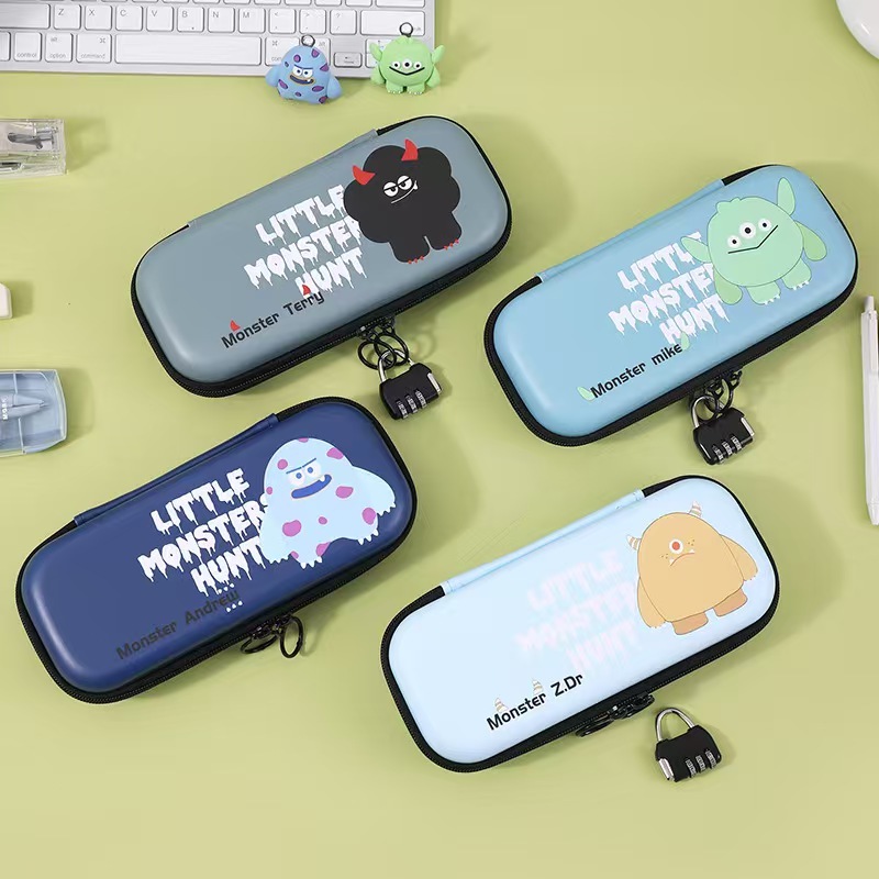 

Student pencil case cartoon cute little monster multifunctional large capacity multi-layer stationery bag