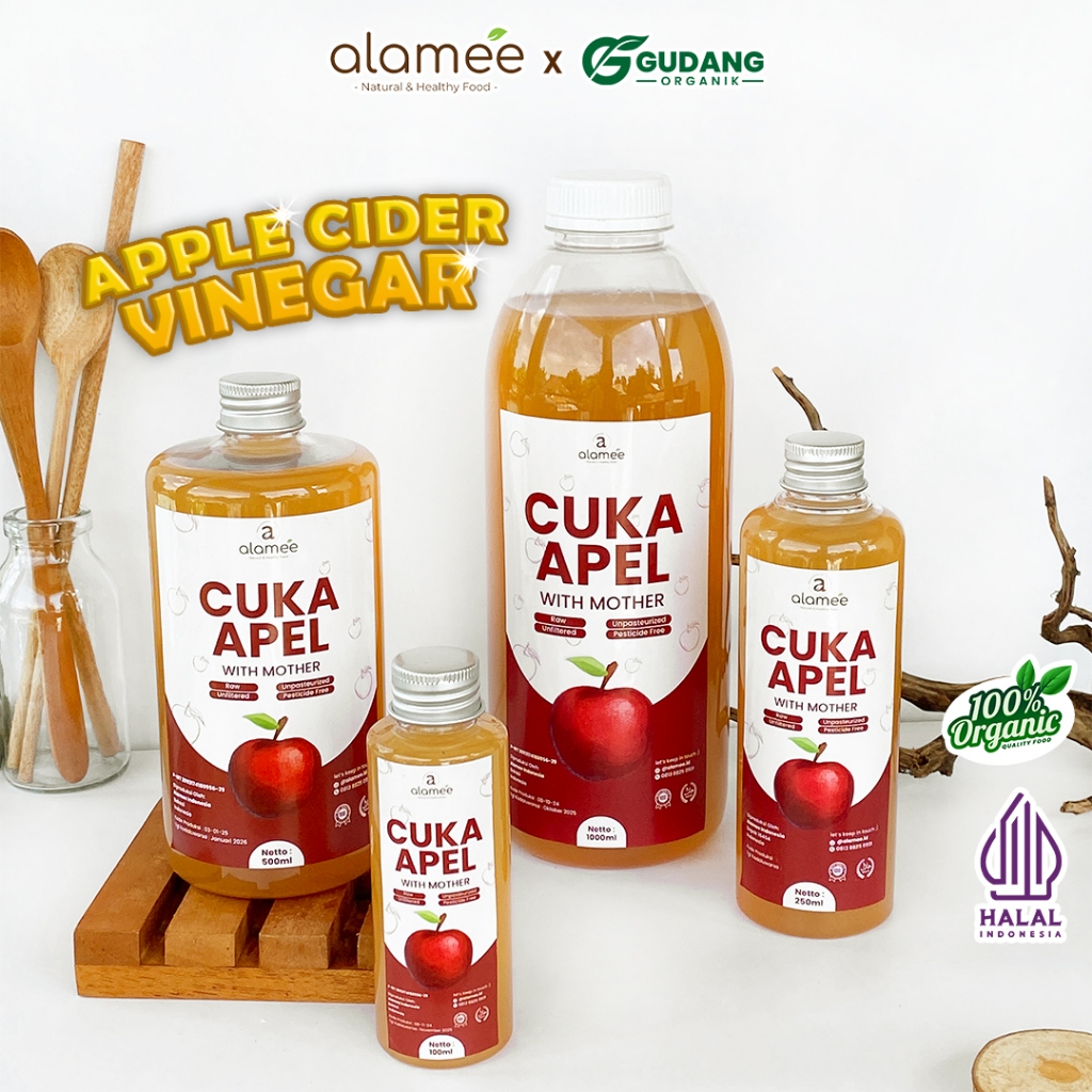 

ALAMEE Cuka Apel Organik Premium Apple Cider Vinegar With Mother Cuka Sari Apel