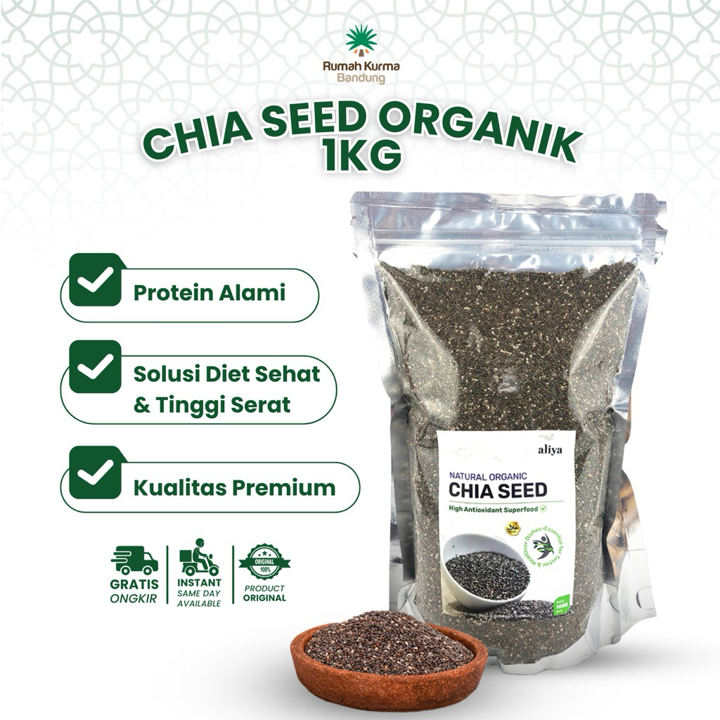 

Chia Seed Organic Black Premium Quality Murni Original Biji Chiaseed Hitam Aliya