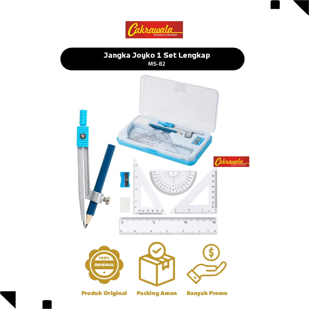 

JOYKO Jangka MS-82, MS-28, MS-18 | Jangka Logam Lengkap Pensil & Rautan | Alat Gambar Teknik Sekolah