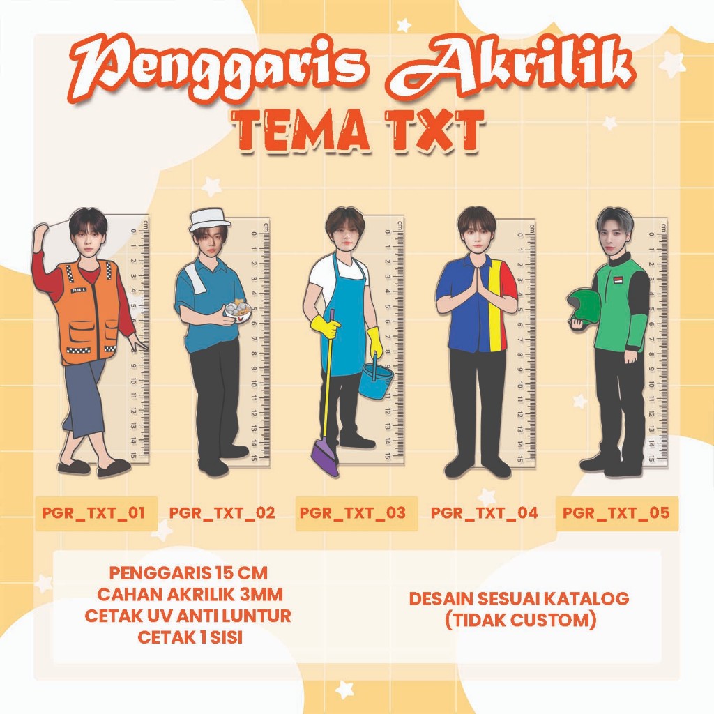 

PENGGARIS UNIK VIRAL LUCU - PENGGARIS AKRILIK KPOP- GroupTXT- kode PGR_TXT