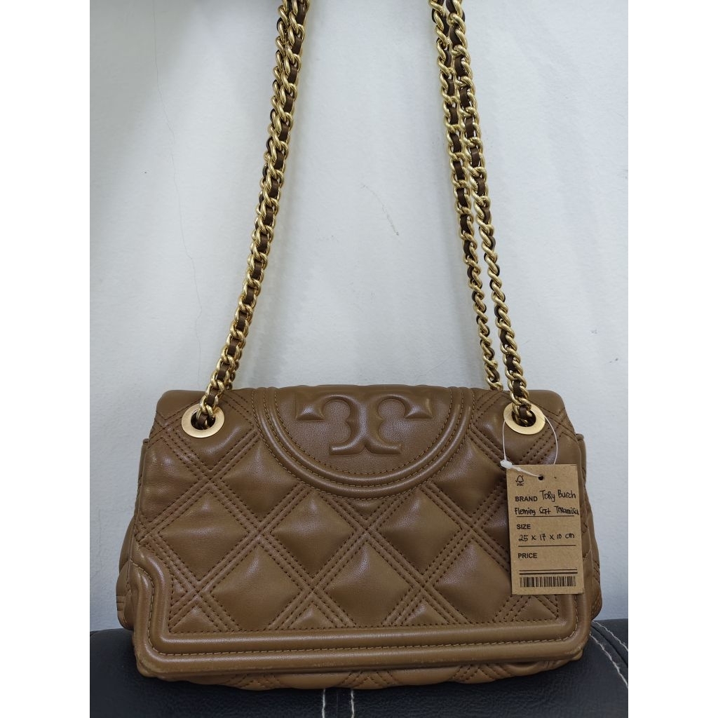 **PRELOVED** TORY BURCH FLEMING SOFT CONVERTIBLE Shoulder Bag Moose