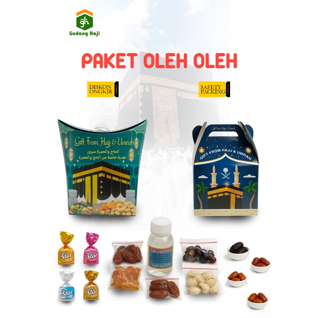 

Paket Oleh-Oleh Haji & Umroh | Isi Mix Kurma, Kacang, Air Zamzam & Permen | Gudang Haji