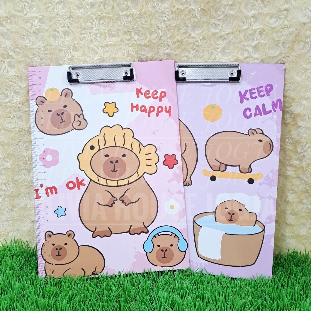 

Clipboard Capybara 30 cm Papan Ujian Capybara Pink Ungu Clip Board Capybara Cute