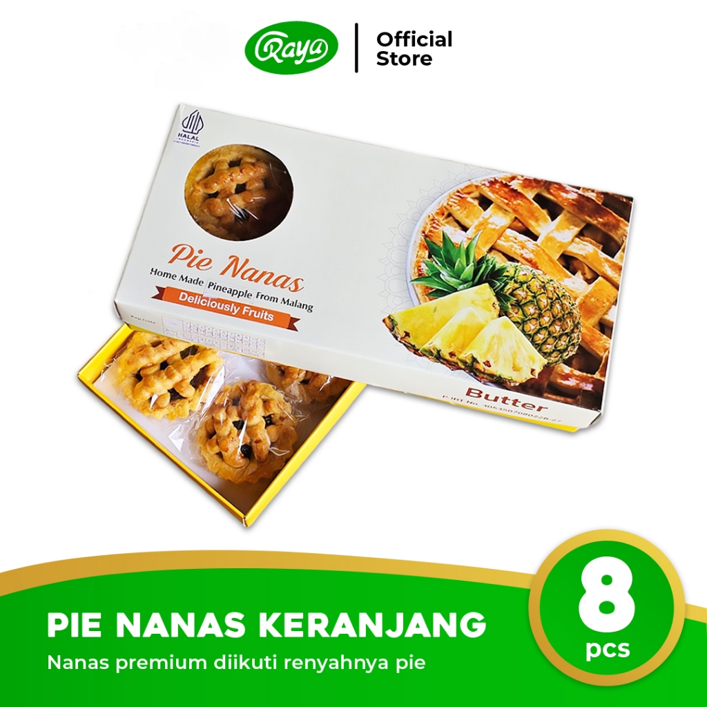 

Raya Pie Nanas – Pineapple Pai Keranjang Isi 8 pcs | Bahan Premium | Kue Oleh-Oleh Khas Malang