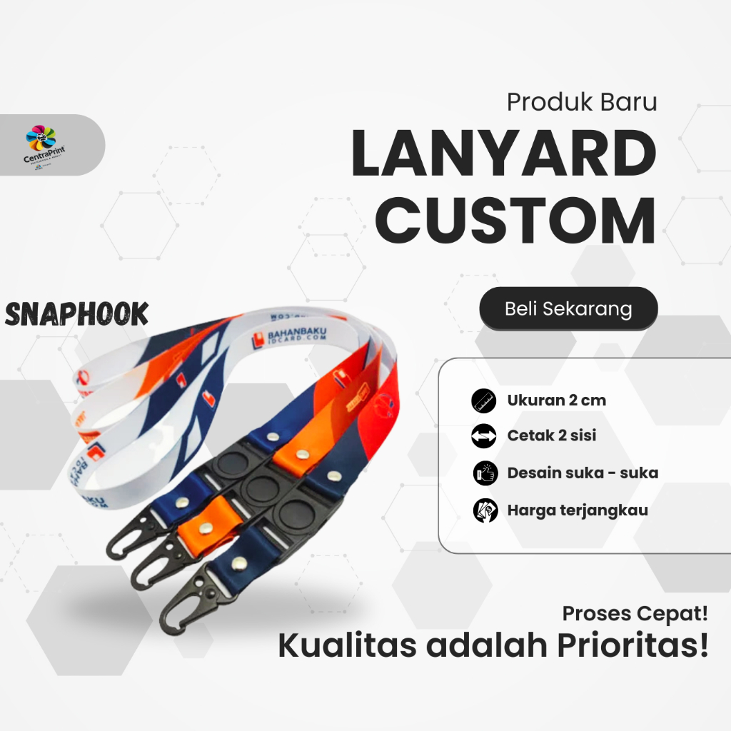 

Tali ID Card Printing Finishing Lanyard Print Sublim STOPPER SNAPHOOK 2cm cetak 2 muka