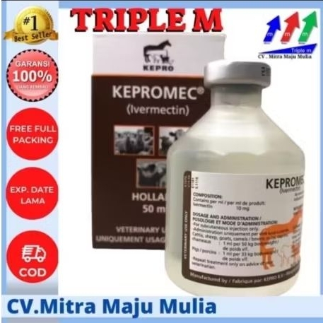 KEPROMEC INJEKSI 50ml - obat cacing, gudig, scabies, gurem hewan