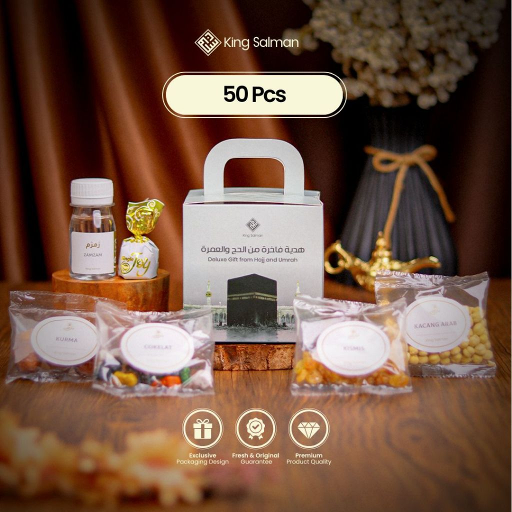 

King Salman - Oleh-Oleh Haji & Umroh SHAFA Grey 50 Pcs - Gable Box