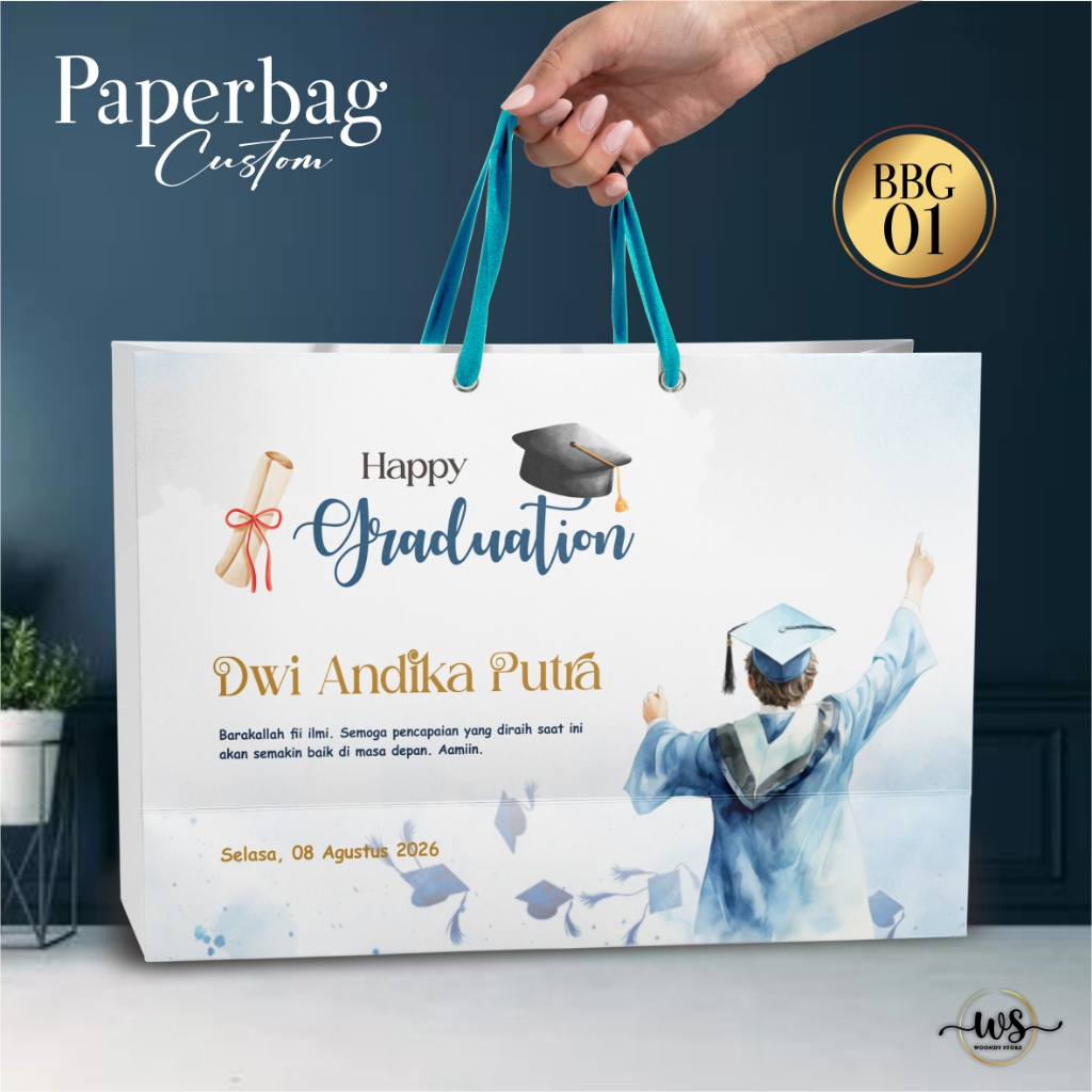 

TAS HAMPERS MURAH GIFT GRADUATION - PAPER BAG GIFT AESTHETIC WISUDA BAHAN BRIEF CARD CUSTOM