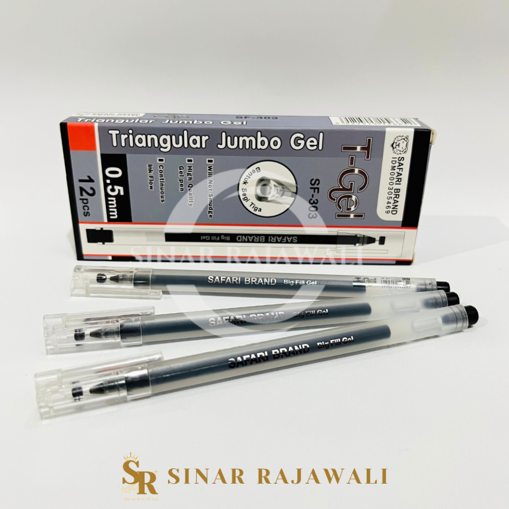 

Pulpen/Pena/Bolpen SAFARI BRAND T-GEL TRINGULAR JUMBO GEL SF-303 0,5 MM