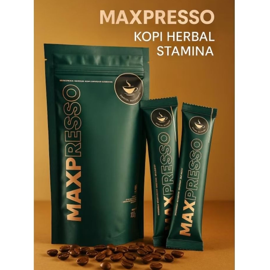 

PROMO Maxpresso Kopi Arabica Premium Untuk Energi & Stamina, Coffee Minuman Bubuk 100% Original, Halal, BPOM