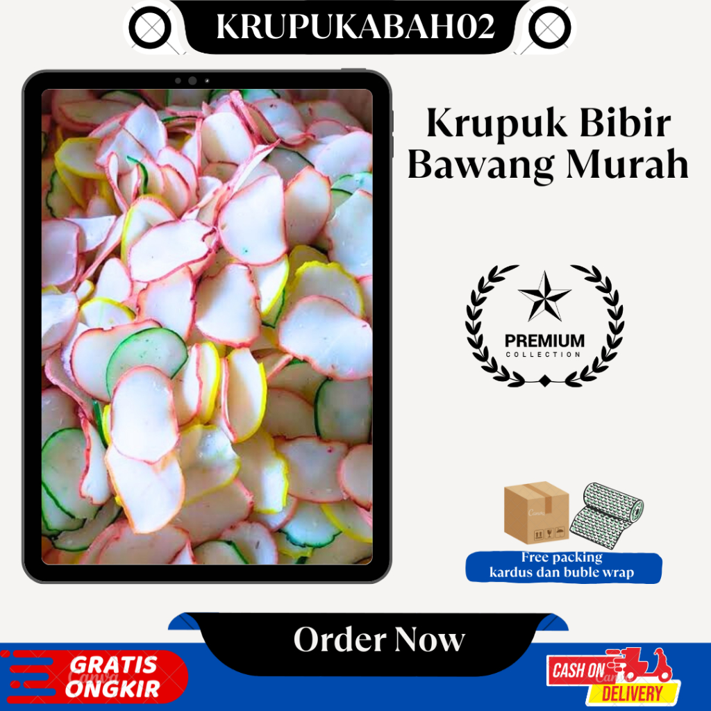 

Krupuk BIbir Mentah Mini Dan Besar Kerupuk Rasa Bawang