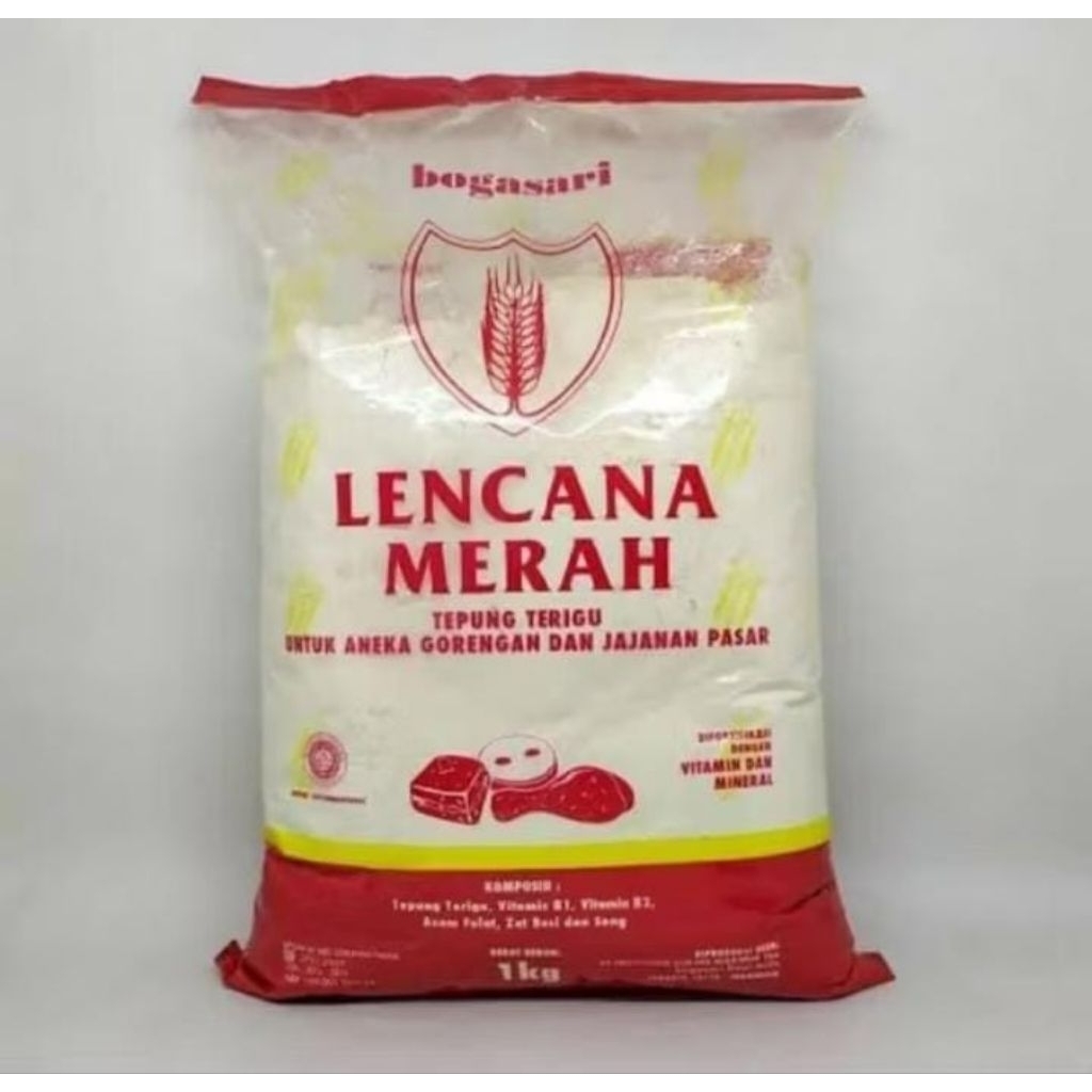 

TEPUNG TERIGU LENCANA MERAH 1 KG DUS ISI 12