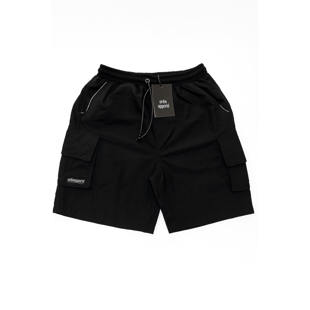 Orbsapparel - Short Pants Black Cargo Crinkle Unisex | Celana Outdoor | Celana Pendek Cargo Crinkle 