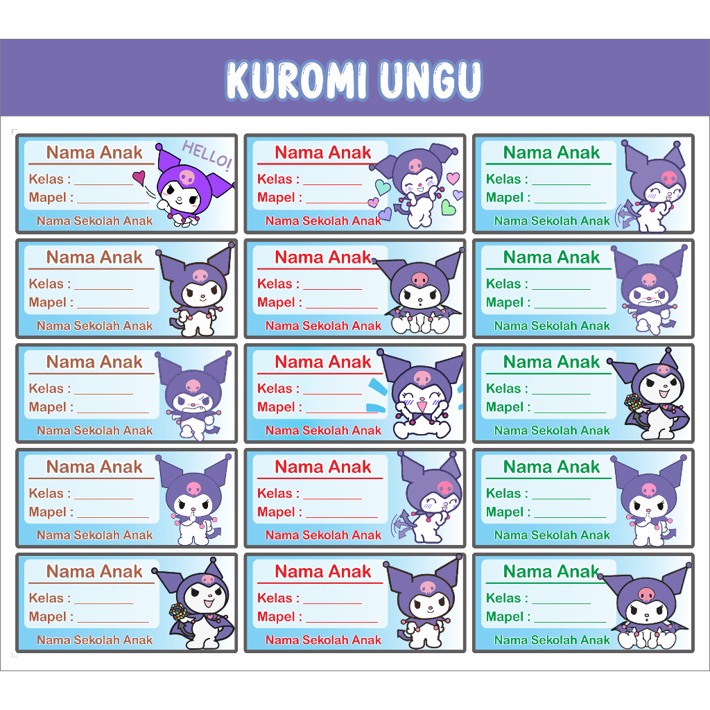 

LABEL BUKU SEKOLAH | LABEL ANAK | LABEL STIKER BUKU