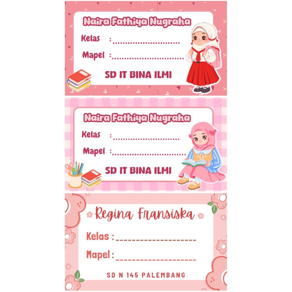 

Stiker Nama buat Buku Pelajaran Anak