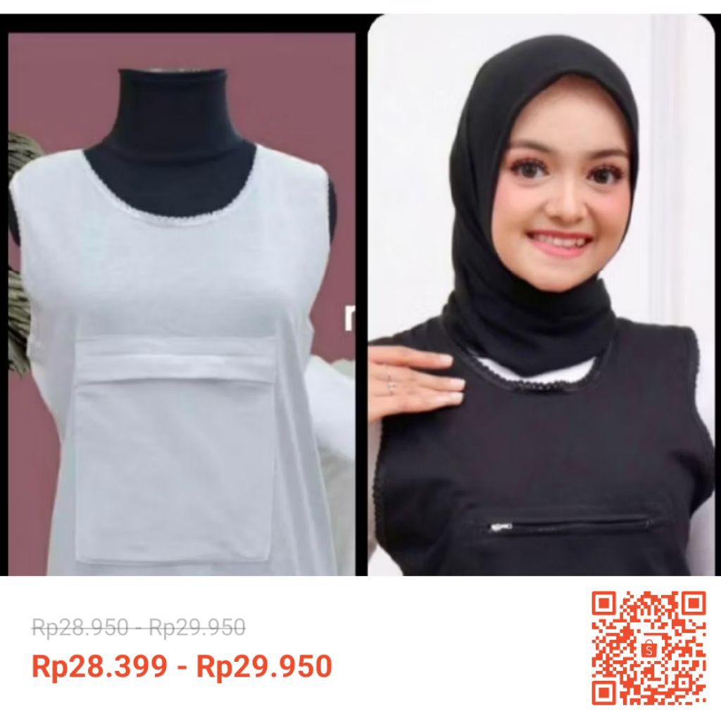 Baju singlet wanita perlengkapan umroh premium
